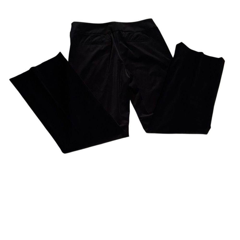 Ann Taylor Black Velveteen Pants High Waist Wide Leg Straight Leg Trouser 8 - Picture 4 of 16